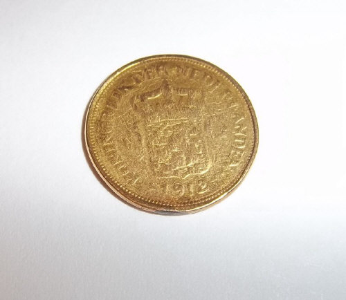 5 Guilder 1912 gold coin