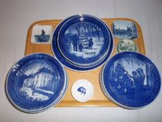 16 Royal Copenhagen Christmas plates, 2 Bing & Grondahl pin dishes & 3 others