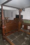 19th c. oak four poster bed