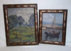 2 sm. framed oil on canvas paintings by E. Robson c.1916