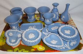 Sel. Wedgwood jasperware inc. pin dishes, 9in plate, vases etc.