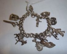 Silver charm bracelet wt approx. 1.8oz