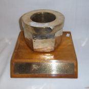 A mounted retaining nut from the wreck of the liner Oceana