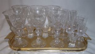 Sel. cut glass wine, port & sherry glasses