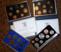 1985 & 1986 GB proof sets, 1977 GB coin set & 1965 ER II specimen set in original case