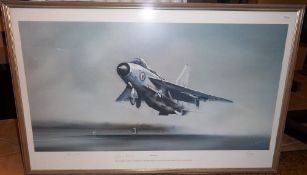 Lg ltd ed. framed print `Lightning F6, To Commemorate The First Flight of English Electric P1