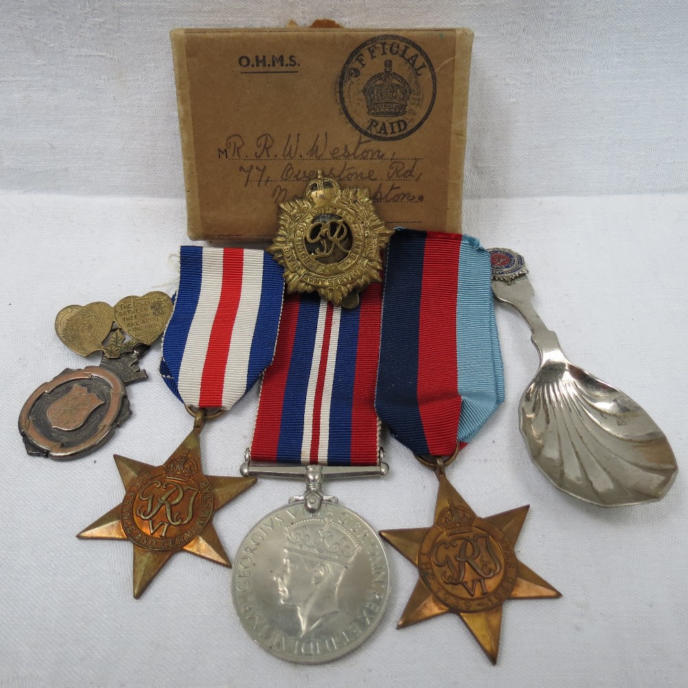 A WWII medal group, presented to R.R.W.Weston, 1939-1945 Star, France and Germany Star and 1939-1945