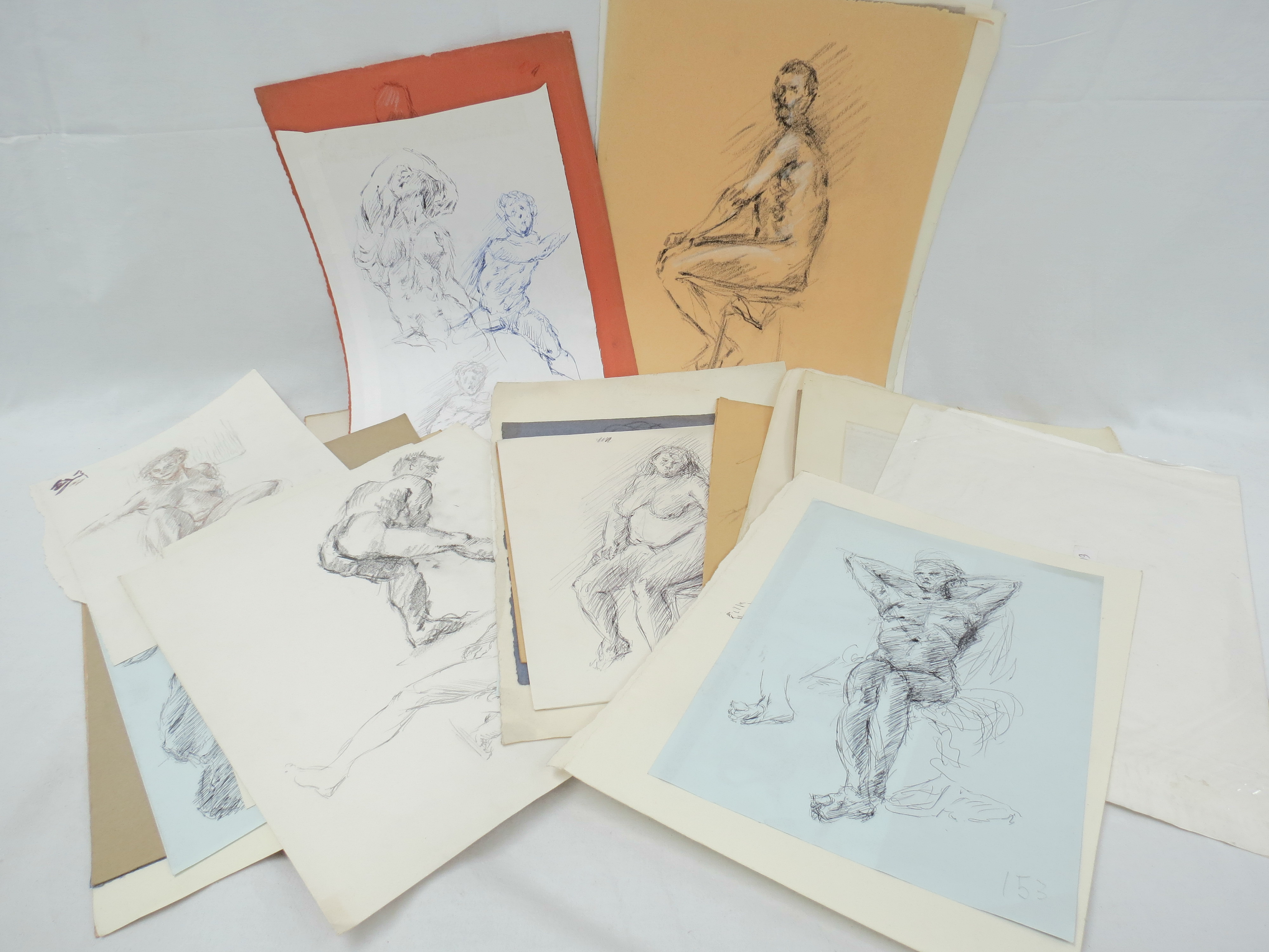 Hugh McKenzie (1910-2005). A large quantity of male nudes, unframed, various sizes.
