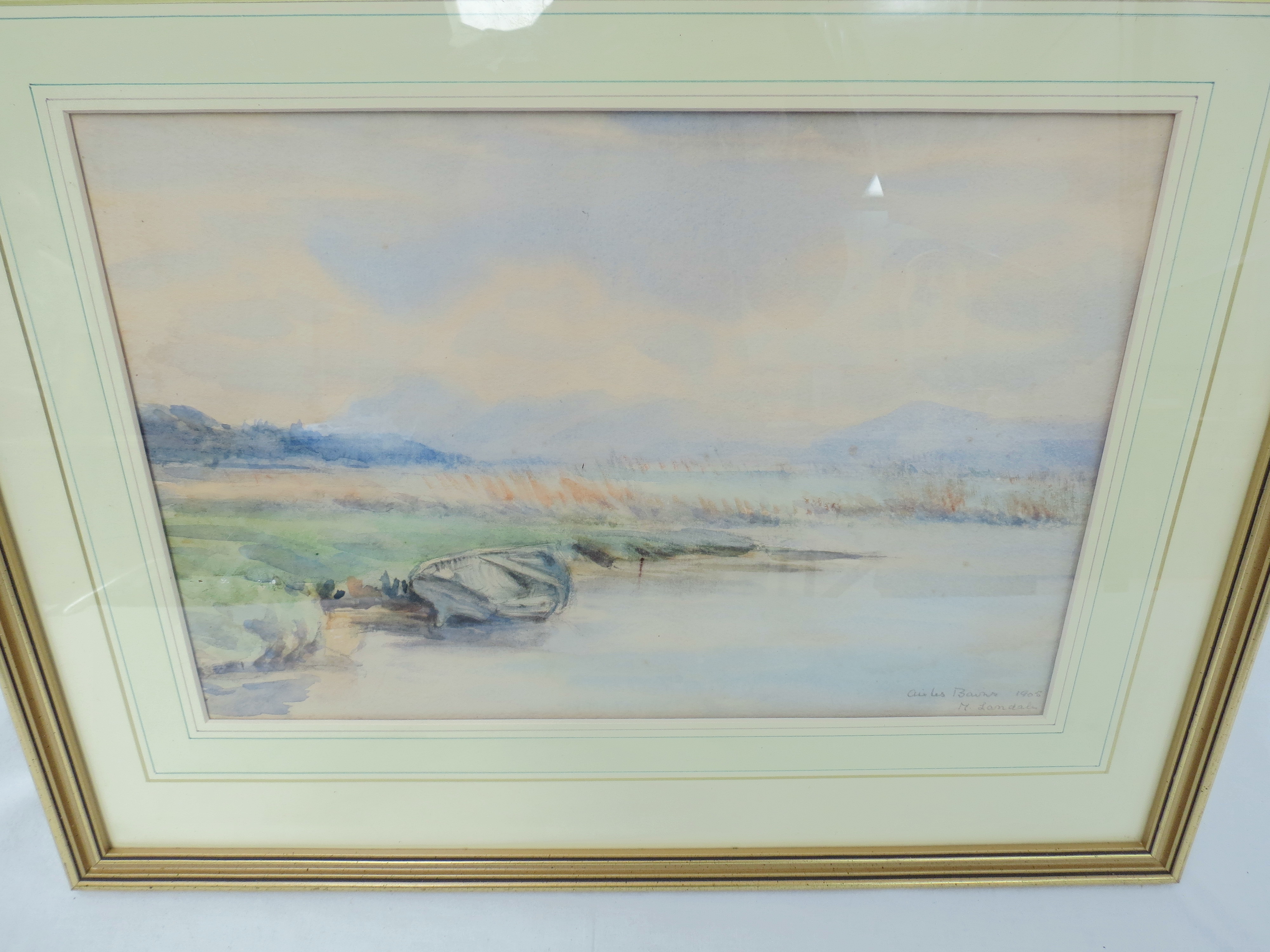 H.Landale, 'Aix les Bains' 1905, landscape, watercolour, signed lower right, framed. 24x35cm.