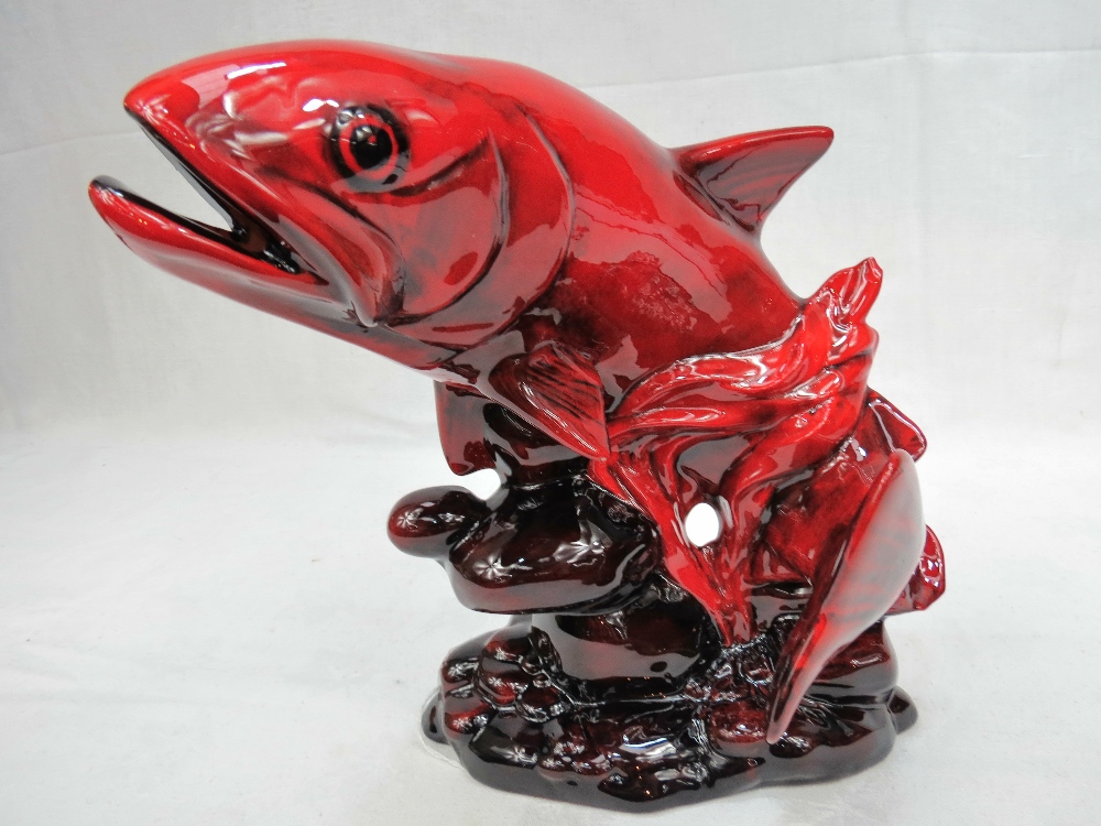 A Kevin Francis/Peggy Davies Ruby Fusion figure of a large fish.