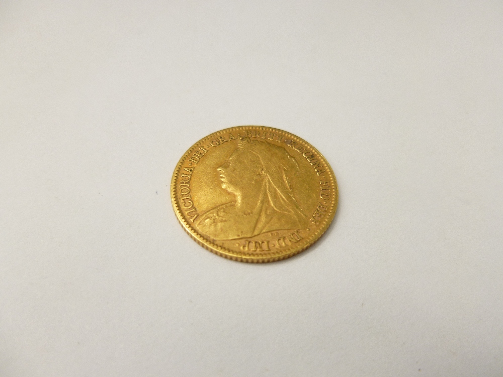 A gold half sovereign Queen Victoria 1894.