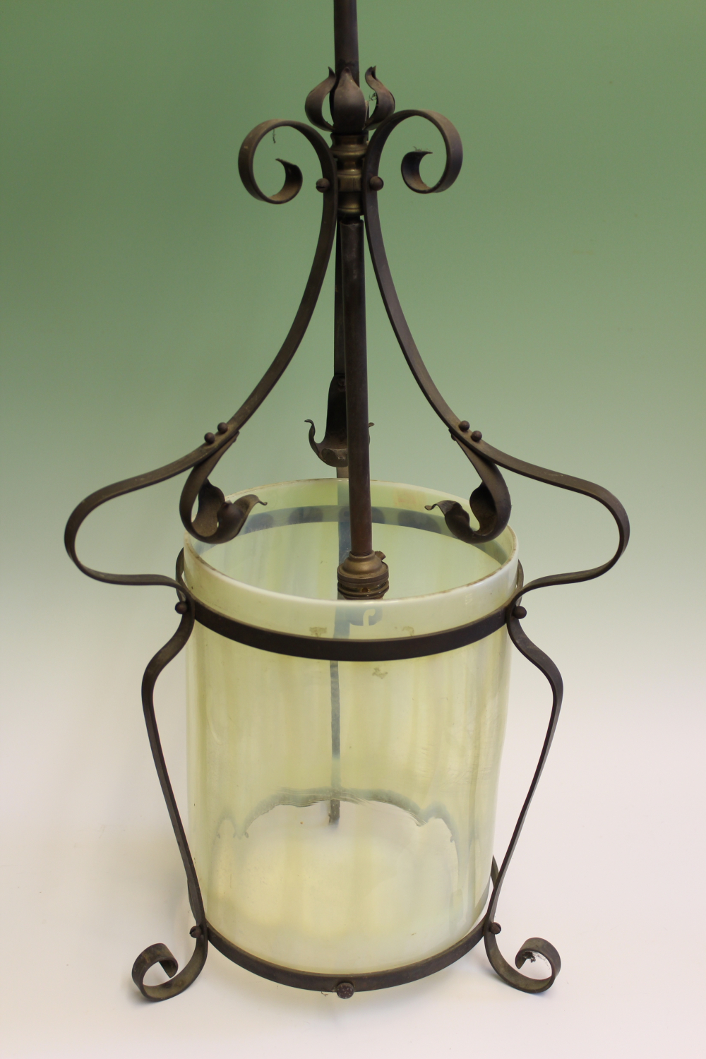 A late Victorian/Edwardian brass and copper hanging light in the manner of William Arthur Smith