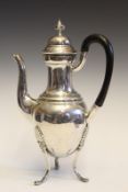 An Edwardian silver chocolate or coffee pot, by John Millward Banks, Chester 1902, with stepped lid,
