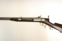 A German Silver mounted American percussion target rifle by Nason, Lewiston, Maine, 36 inch