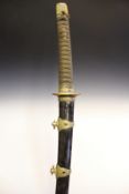 1937 Pattern Japanese Officer’s Kai-gunto, 62cm signed blade with clean hamon and one mekugi-ana,