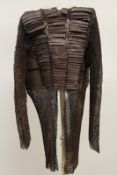 A full length Indian chainmail shirt, composed of riveted links and with a series of single and