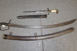 A worn 1796 Pattern Light Cavalry Trooper’s sabre, 83.5cm curved blade, regulation steel stirrup