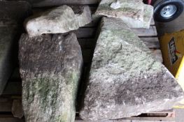 A pair of staddle stones and tops.