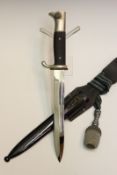 A Third Reich dress bayonet by Henckels, 20cm plated blade stamped J.A. HENCKELS, SOLINGEN on the