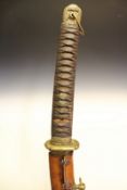 A Second War period Japanese Officer’s katana, 66.5cm blade, fully mound military mounted tsuka,