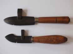 Two plantation type knifes, each with nothced blade and hammer back, one stamped Charles Gray &