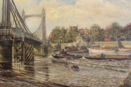 Robin Goodwin (1909-1997) (ARR), The Albert Bridge and Cadogan Pier, London, signed and dated 11/