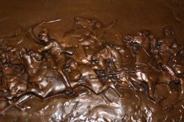 Battle of Colenso, a large copper plaque depicting the rescuing of the artillery, by Onslow Whiting,