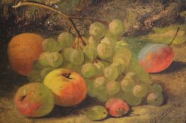 G. J. Barros (early 19th Century) South American, Still life of fruit, signed, oil on board, 23 x