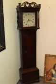 An 18th Century oak cased thirty hour longcase clock, the 12 inch painted dial signed (but signature