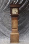 An 18th Century oak cased eight day longcase clock, the 12 inch painted dial signed Drury,