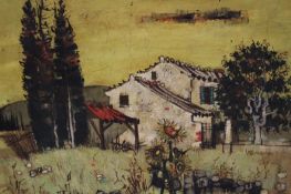 Yves Cannet (20th Century), Villa and trees, signed and inscribed verso, oil on canvas, 99 x 80cm.