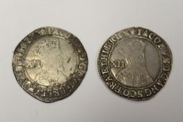 James I shilling, reverse begins Exurgat (vf), another (f), two pence 1797 cartwheel x 4 and 1797