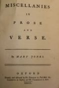 Mary Jones, Miscellanies in Prose and Verse, Printed and Delivered by Mr Dodsley in Pall Mall, Mr