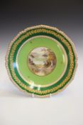 An early 20th Century Royal Crown Derby plate, decorated by Cuthbert Gresley with a view of a