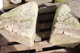 A pair of staddle stones and tops.
