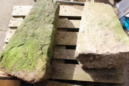 A pair of staddle stones and tops.