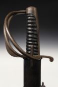 A Continental 1788 type Cavalry Trooper’s sword, 89.5cm slightly curved blade, regulation steel