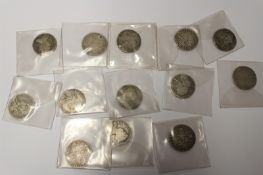 William III shilling 1697 (f/vf), together with twelve various shillings. (13)