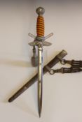 A Third Reich Second Pattern Luftwaffe Officer’s dagger, 25.5cm blade by TIGER SOLINGEN,