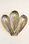 A silver Prince of Wales feathers small dish, by Edward Barnard and Sons, London 1981, 12cm long,