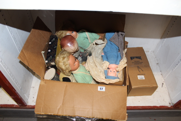 A COLLECTION OF VINTAGE DOLLS,ETC