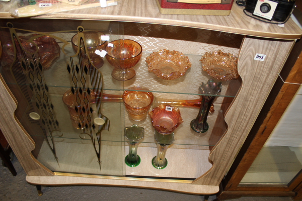 A QUANTITY OF CARNIVAL GLASS