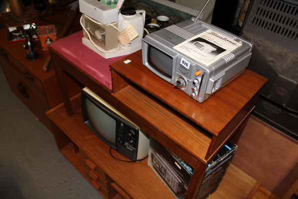 A VINTAGE BINATONE MINI-VISION TELEVISION AND ONE OTHER AND A GOBLIN TEASMADE