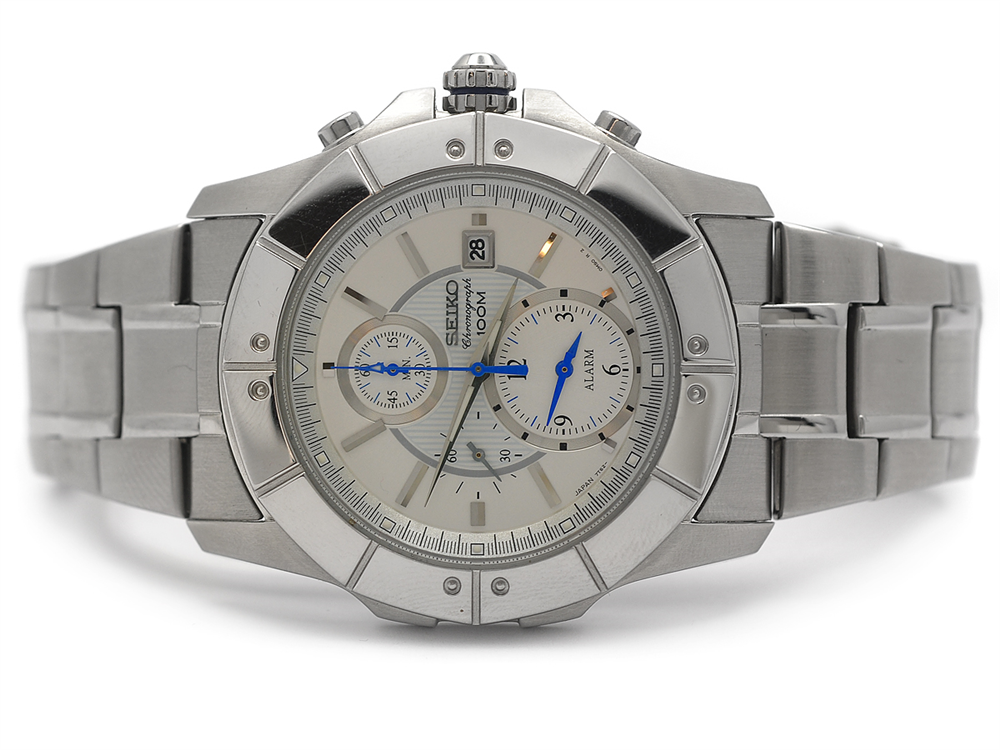 SEIKO (100m), chronograph, men´s wristwatch, 45 mm, Cal 7T62 A, Serial no.  000476, Ref no. 7T62-0