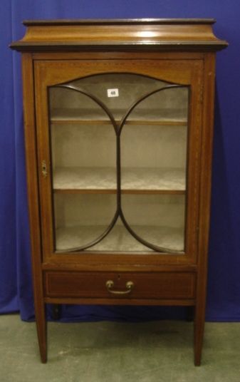 Late C19th/C20th Mahogany Inlaid Music Cabinet, satin wood banding, boxwood & ebony stringing, on