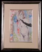 * JOHN RANDALL BRATBY, RA (1928-1992, BRITISH) THE APHRODITE GIRL pencil and crayon, signed and