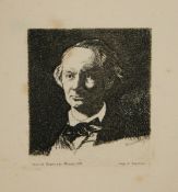 ÉDOUARD MANET (1832-1883, FRENCH) PORTRAITS OF CHARLES BAUDELAIRE two black and white restrike