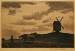 JOSEPH KIRKPATRICK (1872-1936, BRITISH) THE WINDMILL C1928 aquatint, signed in pencil to lower