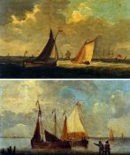 ENGLISH SCHOOL (19TH CENTURY) SHIPPING SCENES pair of oils on panel 4 ½ x 7 ½ins (2)