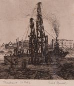 * NOEL SPENCER (1900-1986, BRITISH) MILLBANK (FIRST STATE) etching, signed and inscribed with
